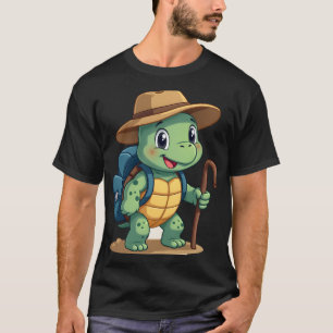 Funny Turtle Hiking Graphic Camping Lover Adventur T-Shirt