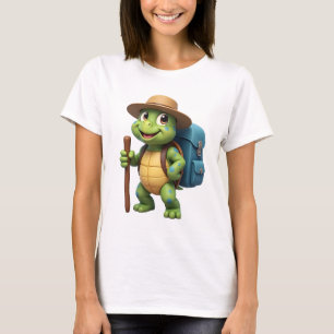 Funny Turtle Hiking Graphic Camping Lover Adventur T-Shirt