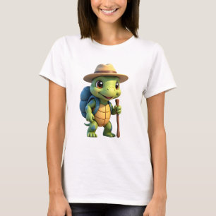 Funny Turtle Hiking Graphic Camping Lover Adventur T-Shirt
