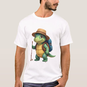 Funny Turtle Hiking Graphic Camping Lover Adventur T-Shirt