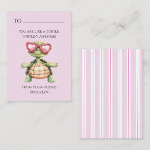 Funny Turtle Kids School Valentine Card