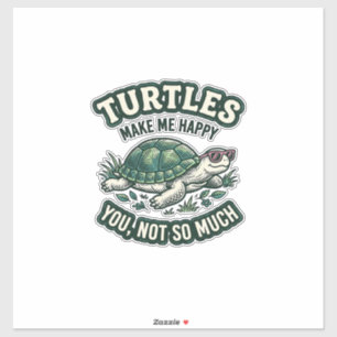Funny Turtle Make Me Happy Vintage 