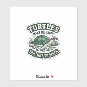 Funny Turtle Make Me Happy Vintage 