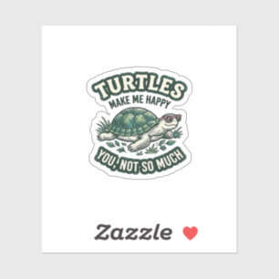 Funny Turtle Make Me Happy Vintage 