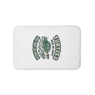 Funny Turtle Make Me Happy Vintage Bath Mat