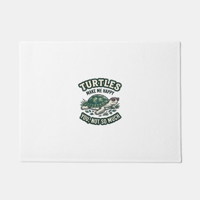 Funny Turtle Make Me Happy Vintage  Doormat (Front)