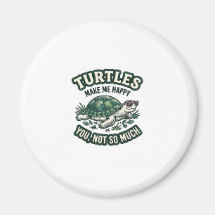 Funny Turtle Make Me Happy Vintage Magnet
