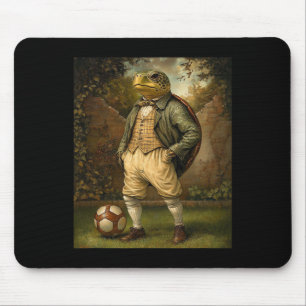 Funny Turtle Playing Soccer Graphic Weird Turtle Mouse Mat