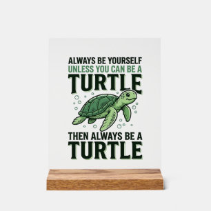 Funny Turtle Quote Vintage Engraving Design_1 Acrylic Sign