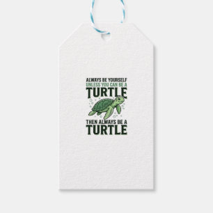 Funny Turtle Quote Vintage Engraving Design_1 Gift Tags