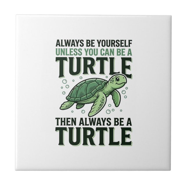 Funny Turtle Quote Vintage Engraving Design_1 Tile (Front)