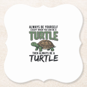 Funny Turtle Quote Vintage Vector Design_1 Paper Coaster