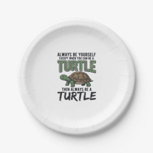 Funny Turtle Quote Vintage Vector Design_1 Paper Plate