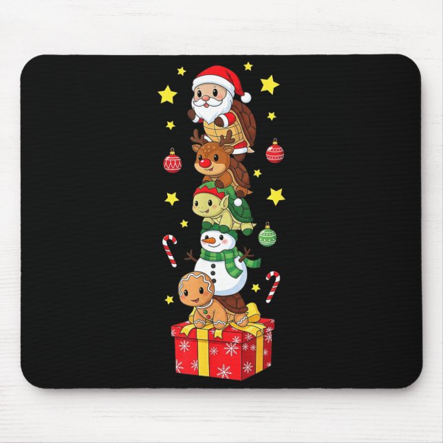Funny Turtle Santa Elf Snowman Christmas Boys Girl Mouse Mat (Front)