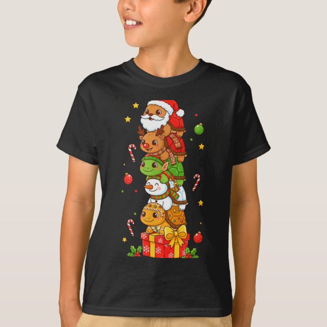 Funny Turtle Santa Elf Snowman Christmas Womens Me T-Shirt (Front)