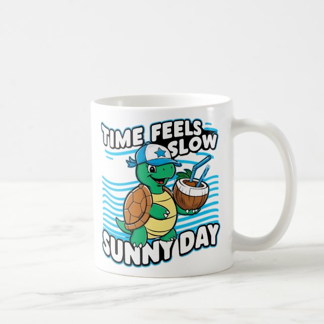 Funny turtle sunny day coffee mug (Right)