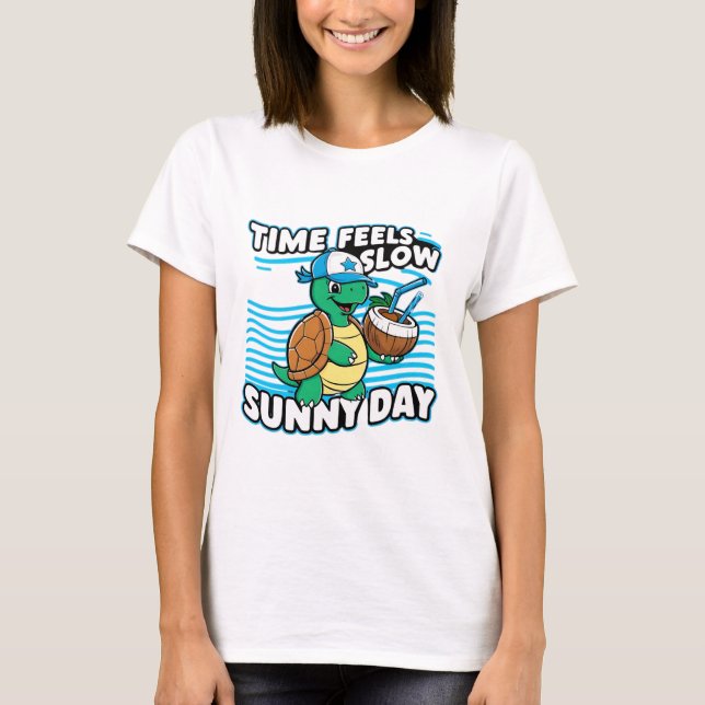 Funny turtle sunny day T-Shirt (Front)
