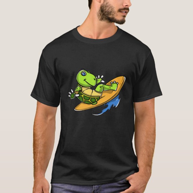 Funny Turtle Surfing Lover Gift Surf Lover Quote P T-Shirt (Front)