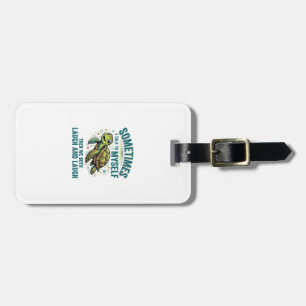 Funny Turtle Talking To Myself Vintage Shirt Desig Luggage Tag