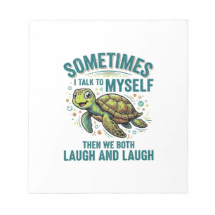 Funny Turtle Talking To Myself Vintage Shirt Desig Notepad