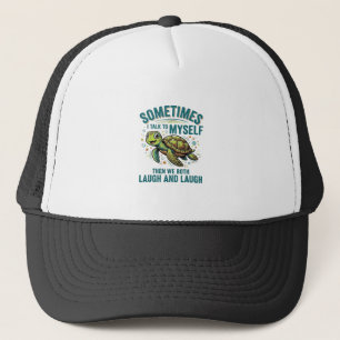 Funny Turtle Talking To Myself Vintage Shirt Desig Trucker Hat