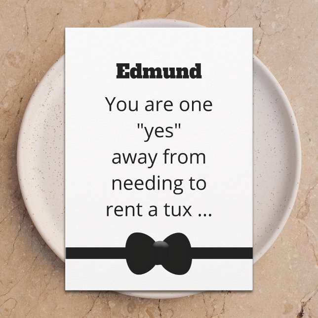 Funny Tux Will You Be My Best Man Digital Card (Creator Uploaded)