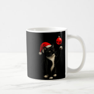Funny Tuxedo Bauble Cat Santa Hat Red Xmas Christm Coffee Mug