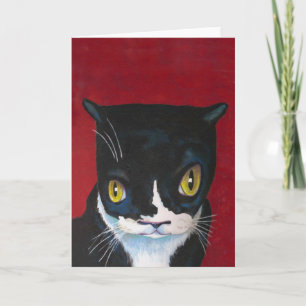 Funny Tuxedo Cat Card