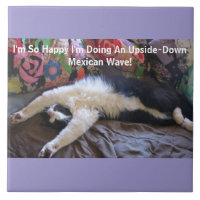 Funny Tuxedo Cat Cute doing a Mexican Wave Magnet
