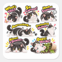 Funny Tuxedo Cat Sticker Pack