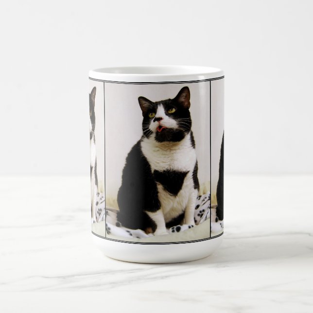 Funny Tuxedo Cat Trio Mug (Center)