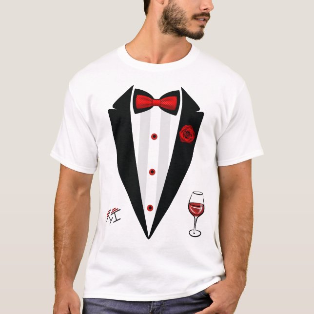 Funny Tuxedo Costume Valentine's Day Formal Tux  T-Shirt (Front)