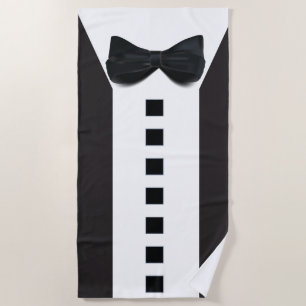 Funny Tuxedo 🎩 Cute Minimalist Elegance Beach Towel