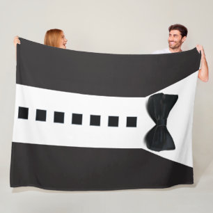 Funny Tuxedo 🎩 Minimalist Elegant  Fleece Blanket
