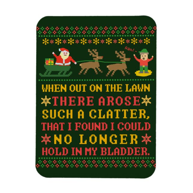 Funny Twas the Night Before Christmas Humourous Magnet (Vertical)