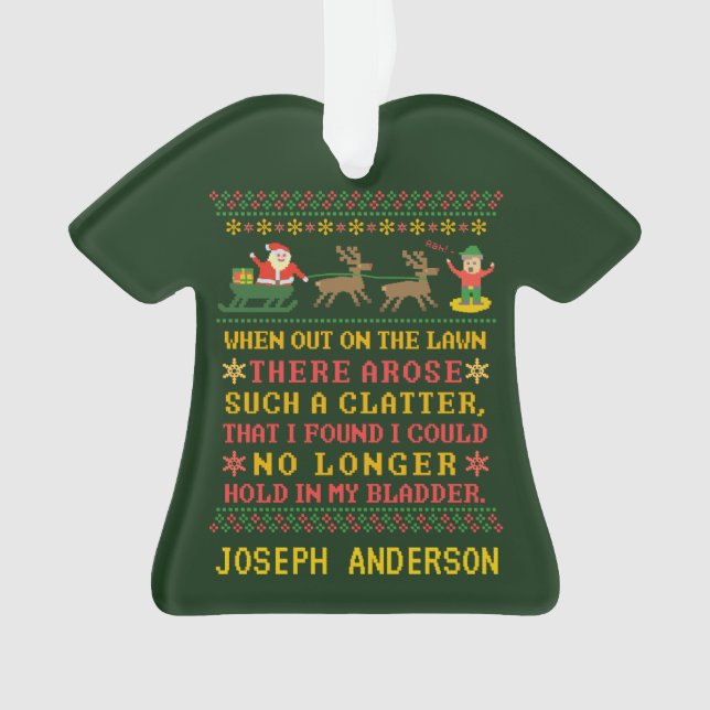 Funny Twas the Night Before Christmas Personalised Ornament (Front)