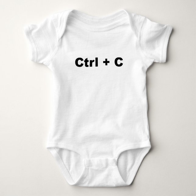 Funny TWINS Design--- Ctrl + C (Copy) (1 of 2) Baby Bodysuit (Front)