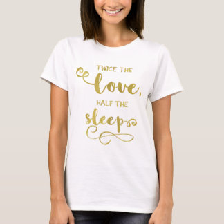 Funny Twins Maternity T-Shirt Gold Foil