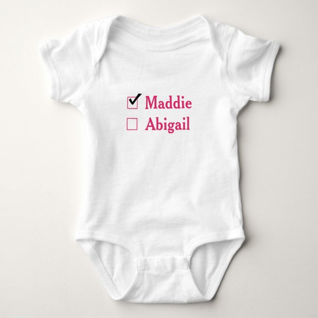 Funny Twins Pink Baby Bodysuit (Front)