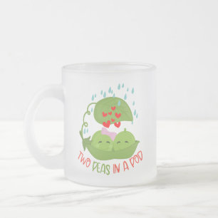 Funny, Two Peas in a pod Frosted Glass Coffee Mug