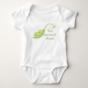 funny two peas out pod add text baby bodysuit