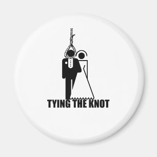 Funny, "Tying the knot" wedding design Magnet