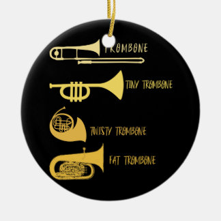 Funny Types of Trombone Player Marching Jazz Band Ceramic Tree Decoration