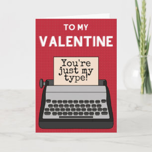 Funny Typewriter Valentine Card