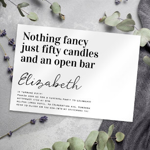 Funny Typography 50th Birthday Party Invitation
