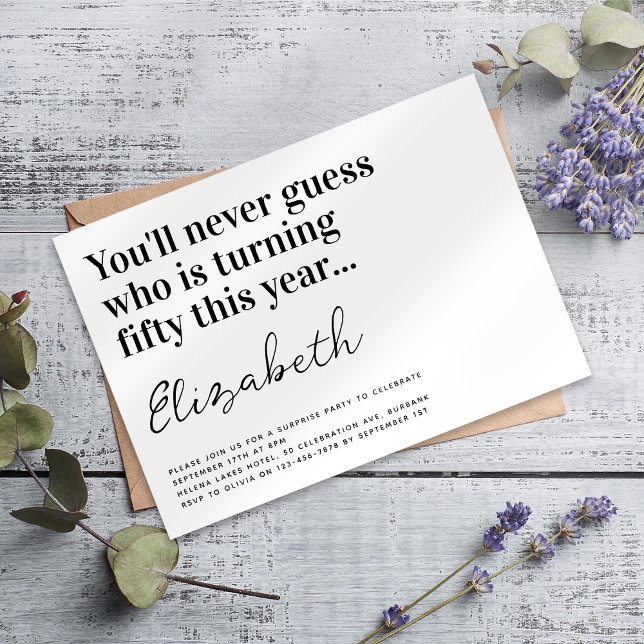Funny Typography 50th Birthday Party Invitation (Creator Uploaded)