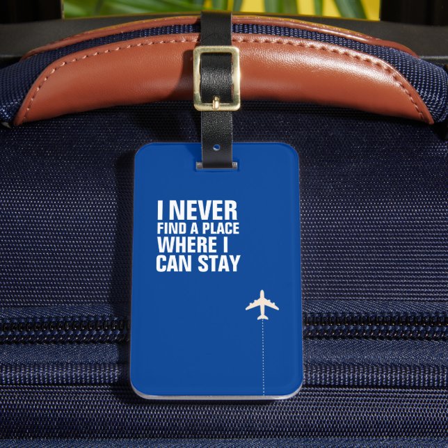 Funny Typography Aeroplane Travel Luggage Tag (Front Insitu 2)
