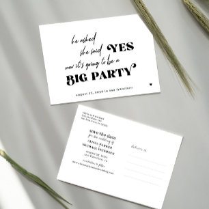Funny typography big party wedding save the date announcement postcard