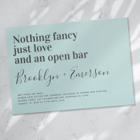 Funny Typography Duck Egg Blue Wedding Invitation