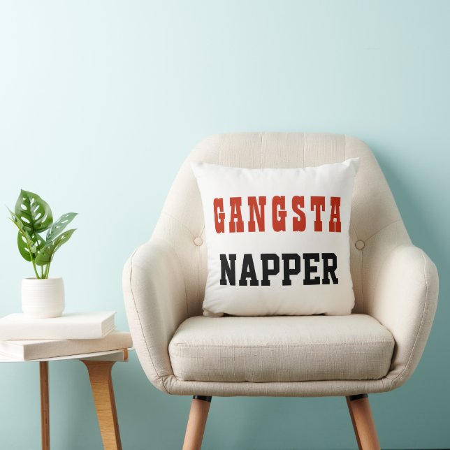 Funny Typography GANGSTA NAPPER  Cushion (Chair)